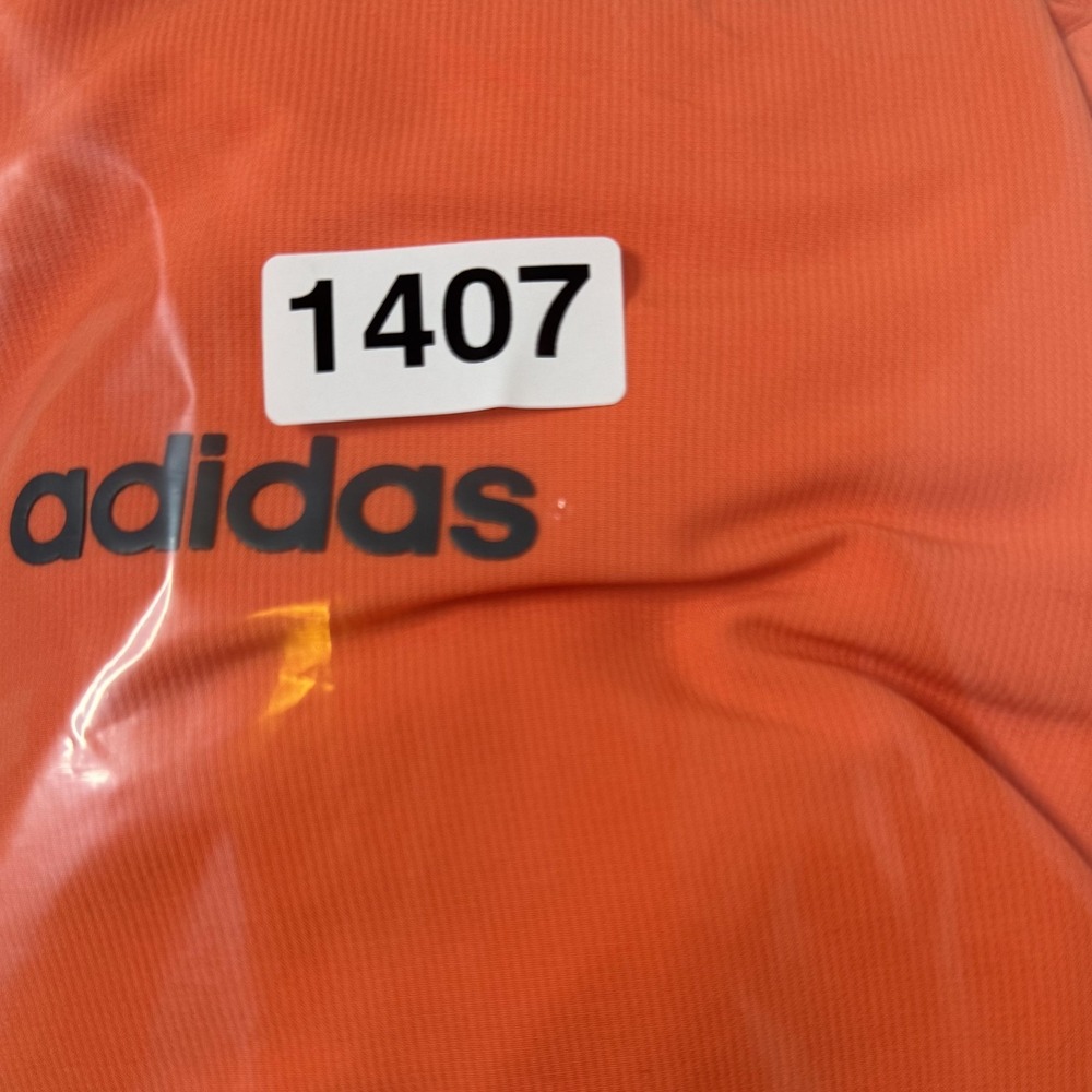 Adidas Track Jacket Mens XL Orange Hooded 3 Stripe Full Zip Pockets Athletic - Picture 8 of 8